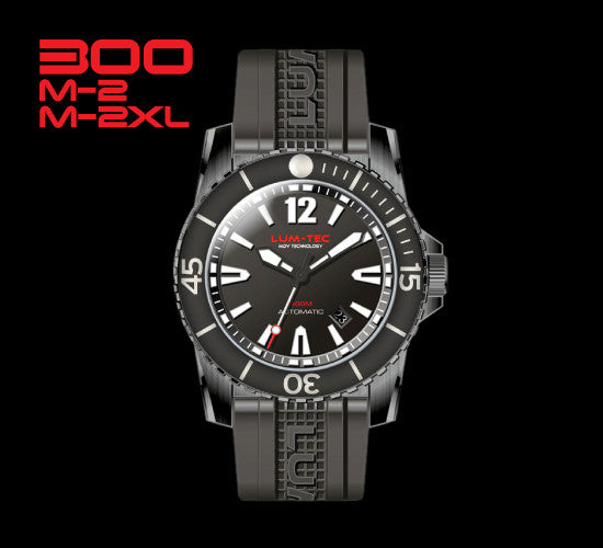 LUM-TEC 300M-2 and M-2XL Black PVD Watch